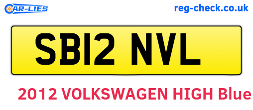 SB12NVL are the vehicle registration plates.