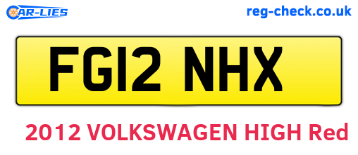 FG12NHX are the vehicle registration plates.