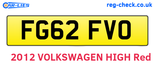 FG62FVO are the vehicle registration plates.