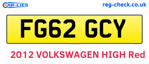 FG62GCY are the vehicle registration plates.