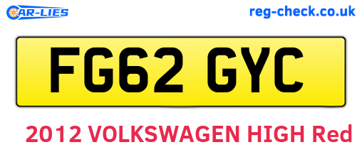 FG62GYC are the vehicle registration plates.