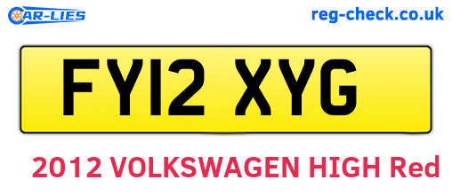 FY12XYG are the vehicle registration plates.