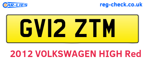 GV12ZTM are the vehicle registration plates.
