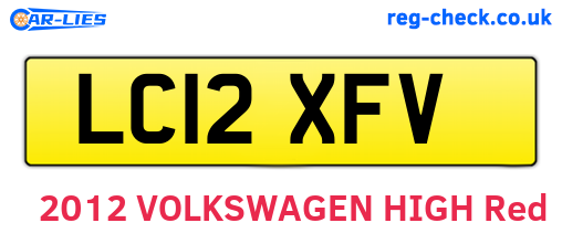 LC12XFV are the vehicle registration plates.