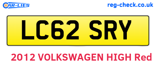 LC62SRY are the vehicle registration plates.