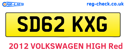 SD62KXG are the vehicle registration plates.