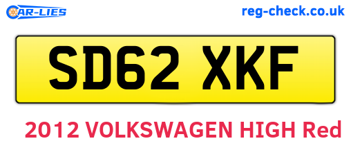 SD62XKF are the vehicle registration plates.