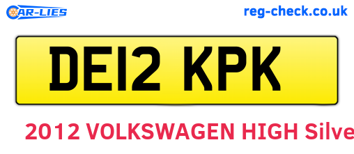 DE12KPK are the vehicle registration plates.