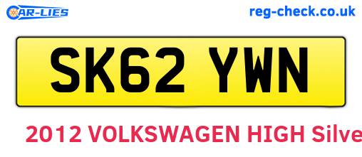 SK62YWN are the vehicle registration plates.