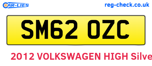 SM62OZC are the vehicle registration plates.