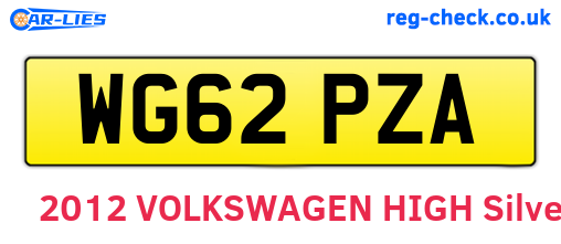 WG62PZA are the vehicle registration plates.