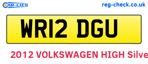 WR12DGU are the vehicle registration plates.