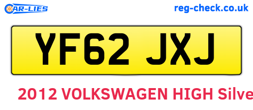 YF62JXJ are the vehicle registration plates.