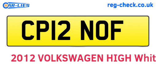 CP12NOF are the vehicle registration plates.