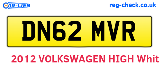 DN62MVR are the vehicle registration plates.