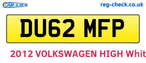 DU62MFP are the vehicle registration plates.