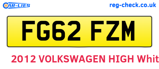FG62FZM are the vehicle registration plates.
