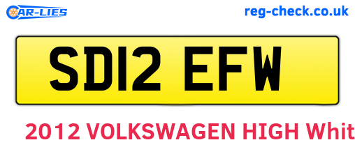 SD12EFW are the vehicle registration plates.