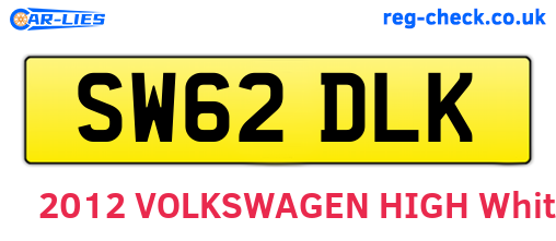 SW62DLK are the vehicle registration plates.