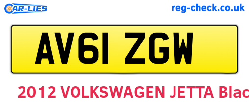 AV61ZGW are the vehicle registration plates.