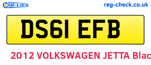 DS61EFB are the vehicle registration plates.