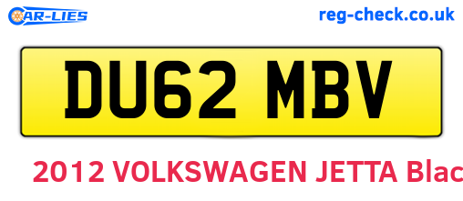 DU62MBV are the vehicle registration plates.