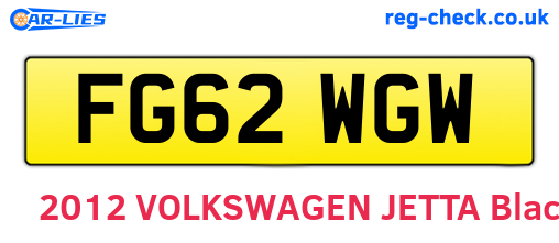 FG62WGW are the vehicle registration plates.