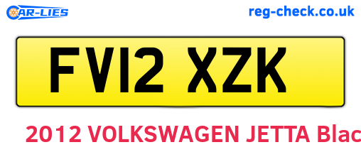 FV12XZK are the vehicle registration plates.