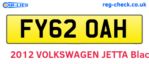 FY62OAH are the vehicle registration plates.