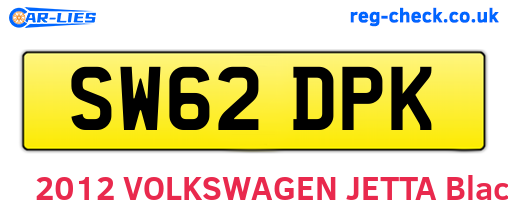 SW62DPK are the vehicle registration plates.