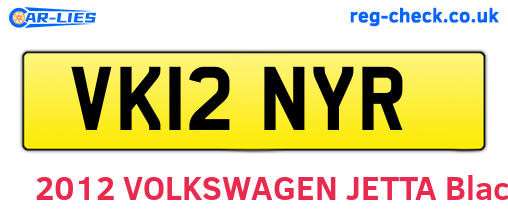 VK12NYR are the vehicle registration plates.