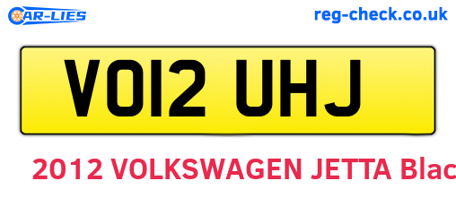 VO12UHJ are the vehicle registration plates.