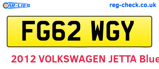 FG62WGY are the vehicle registration plates.