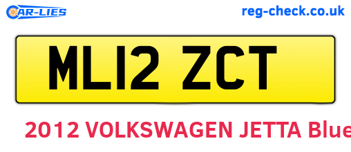 ML12ZCT are the vehicle registration plates.