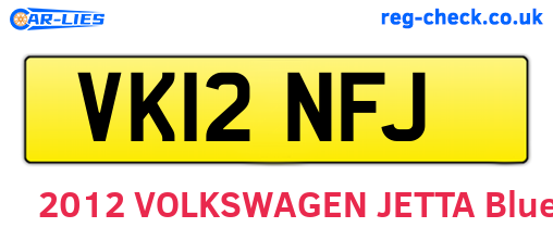 VK12NFJ are the vehicle registration plates.