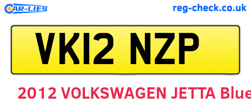 VK12NZP are the vehicle registration plates.