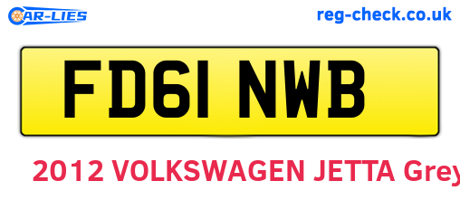FD61NWB are the vehicle registration plates.
