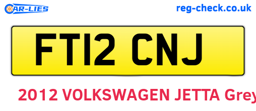 FT12CNJ are the vehicle registration plates.
