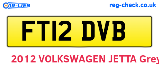 FT12DVB are the vehicle registration plates.