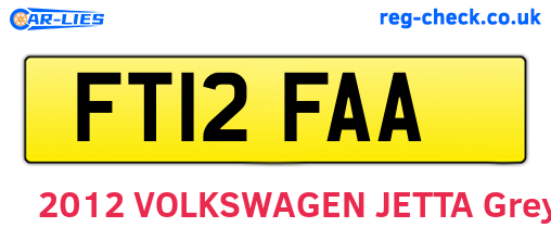 FT12FAA are the vehicle registration plates.