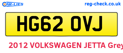HG62OVJ are the vehicle registration plates.
