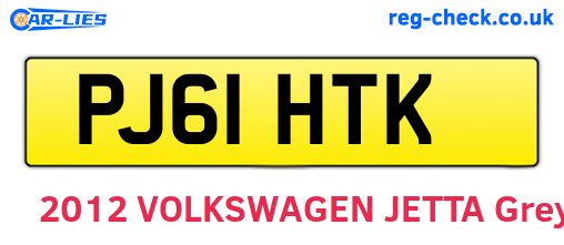 PJ61HTK are the vehicle registration plates.