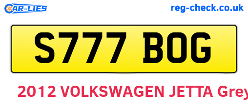 S777BOG are the vehicle registration plates.