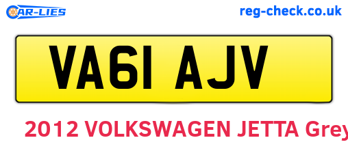 VA61AJV are the vehicle registration plates.