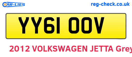 YY61OOV are the vehicle registration plates.