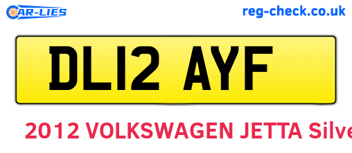 DL12AYF are the vehicle registration plates.