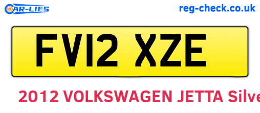 FV12XZE are the vehicle registration plates.