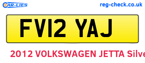 FV12YAJ are the vehicle registration plates.