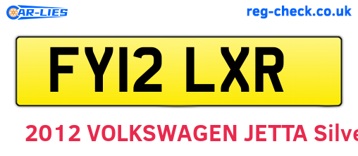 FY12LXR are the vehicle registration plates.
