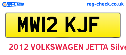 MW12KJF are the vehicle registration plates.